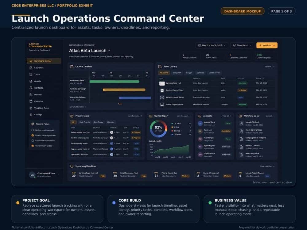 Launch Operations Dashboard portfolio preview